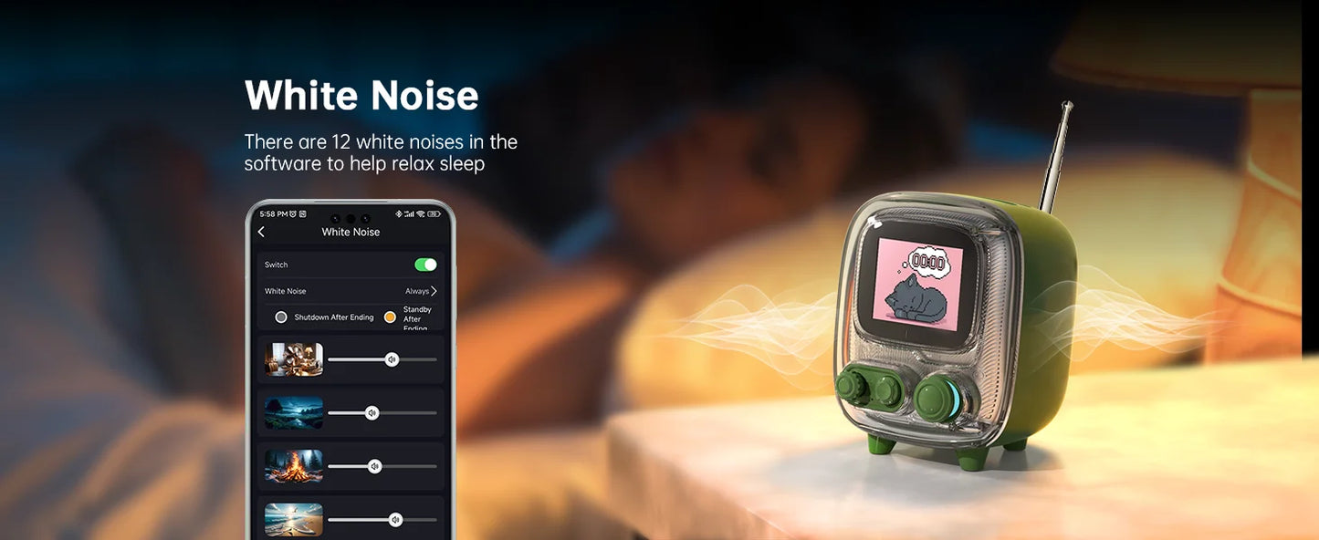 Divoom T-tiivoo-2 Mini Retro White Noise Bluetooth Speaker Portable Vintage Sleep Aid Bluetooth Speaker high quality Subwoofer