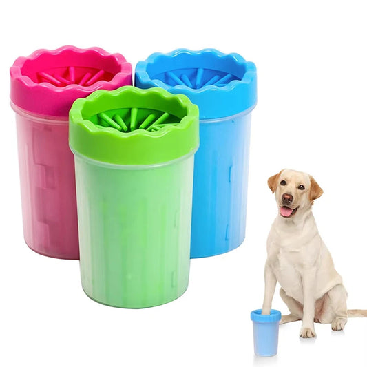 1Pc Pet Plastic Foot Wash Cup S L XL Large size silicone brush Dog cat clean foot mud removable cleaning Foot