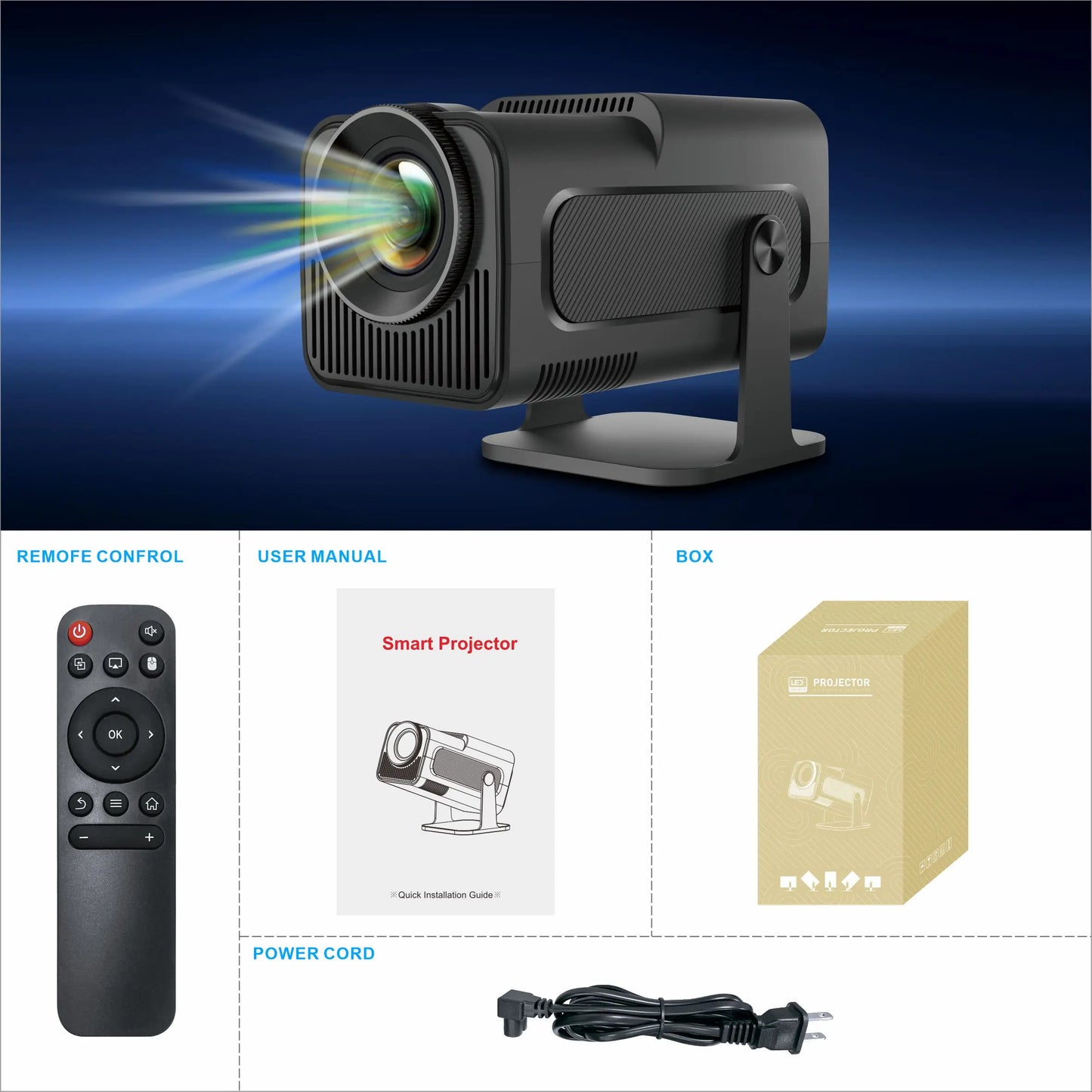 Ultimate Portable Cinema: Supports 4K mini smart projectors with high resolution, suitable for indoor/outdoor entertainment.