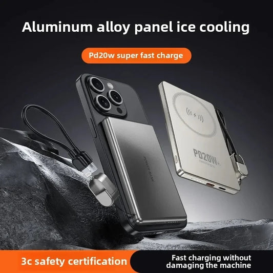 10000mAh Thin Magnetic Wireless Power Bank PD20W Fast Charging Portable External Battery for Magsafe for IPhone Samsung Xiaomi