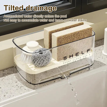 M-1Pc New Rag Rack Kitchen Sink Rack Household Wall-mounted Multi-function Sponge Pool Faucet Storage Artifact With Drain Design