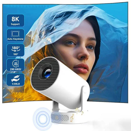 Projector 8K Wifi6 Projector 290ANSI Android 11 Dual WIFI Allwinner H713 BT5.0 1280*720P Home Cinema Outdoor portable HY300 Pro