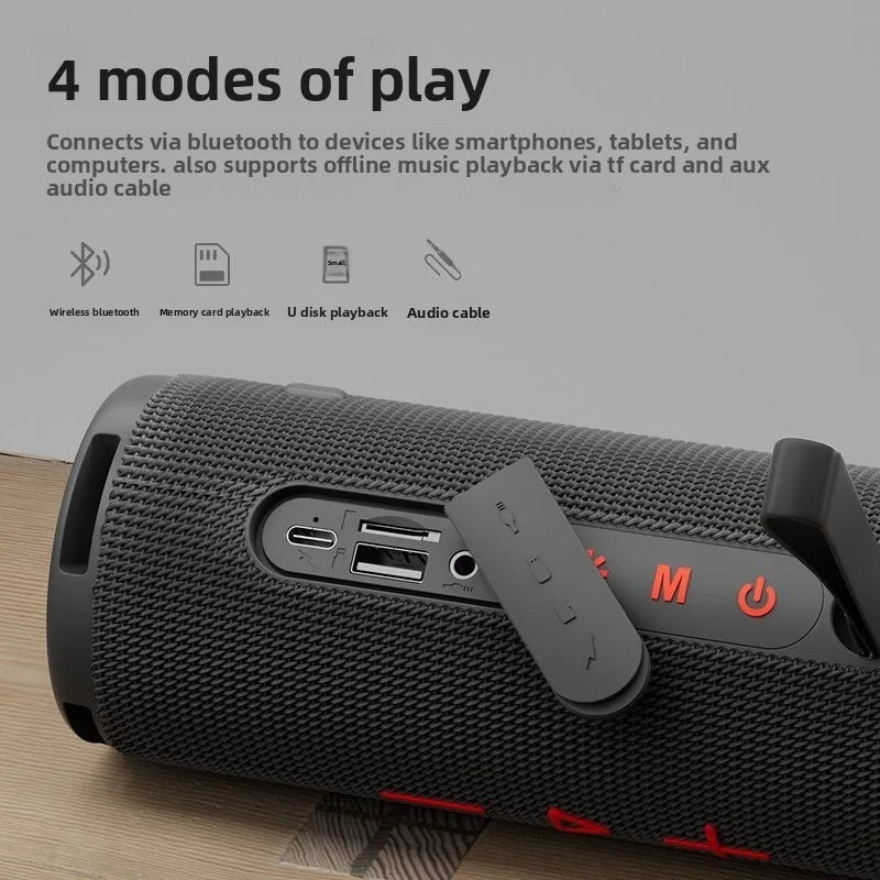 MW Audio Portable Bluetooth Speaker RGB Lights Waterproof Dual Drivers Bass Wireless Speaker Bluetooth 5 2