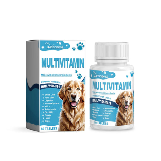 Multivitamin Supplement Tablets for Dogs and Cats, Meat Essence Formula, Vision Support, Strong Bones, Energy Metabolism Boost