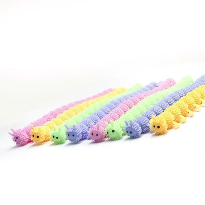 1pc Caterpillars Sensory Toy Stress Relief Stretchy String Worm Pops Fidget Therapy Anti Anxiety Fidget for Teenagers Adults