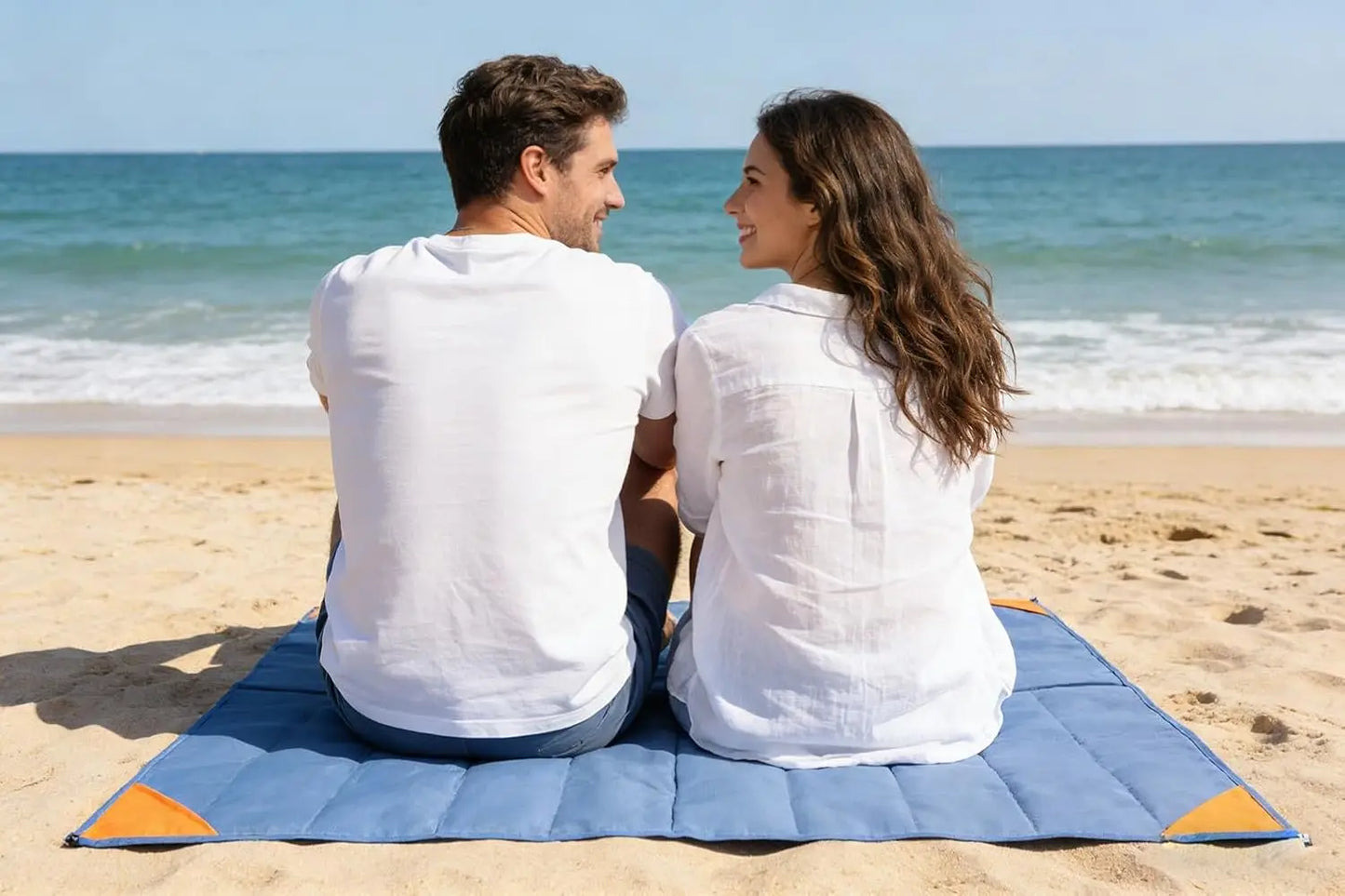 Beach Blanket Sandproof 150 X 140cm Waterproof Beach Mat Lightweight Picnic Blanket for Travel Hiking Sports