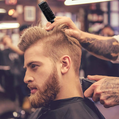 Vintage Oil Head Comb Brush Men Hair Care Beard Shape Dual Use Comb Brush Hair Cutting Cleaning Brush Broken Hair Comb