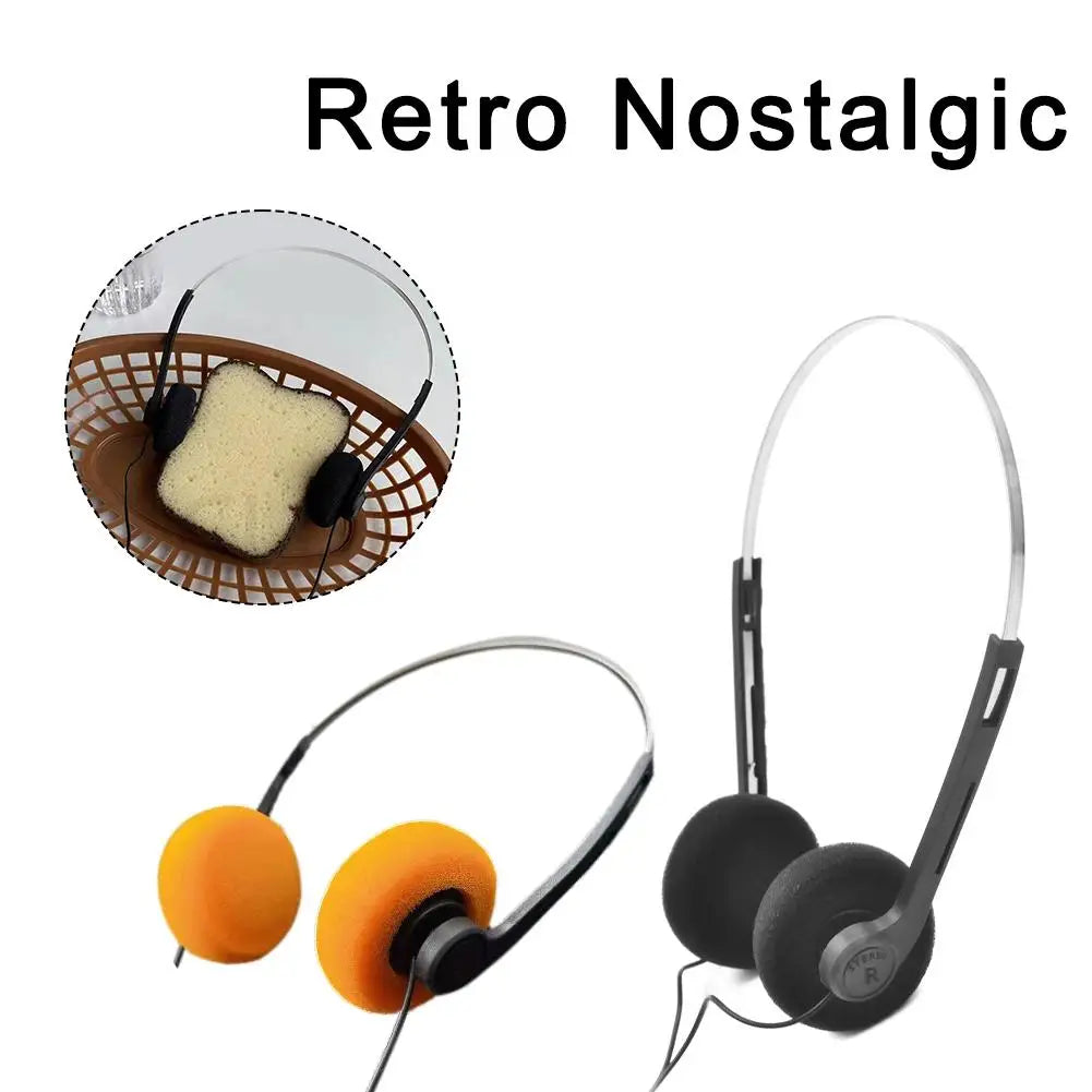 INS Japanese Retro Nostalgic Headsets MP3 Headphones Walkman Wired Earphone Props CD Sports Photo Personality