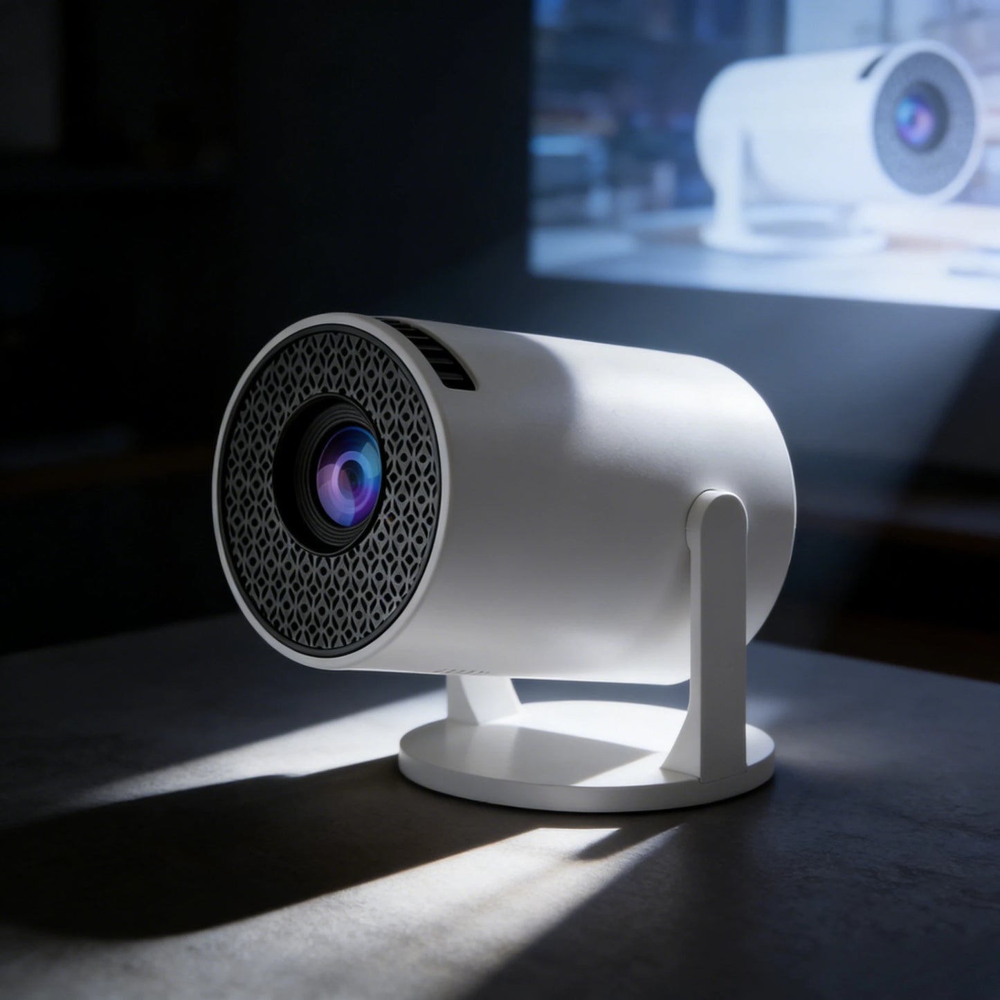 HY300 Pro+ 8K Supported 720P Projector: Android 14, 8000 Lumens, with WiFi 6, BT5.4, 5W Speaker for Outdoor & Home Theater