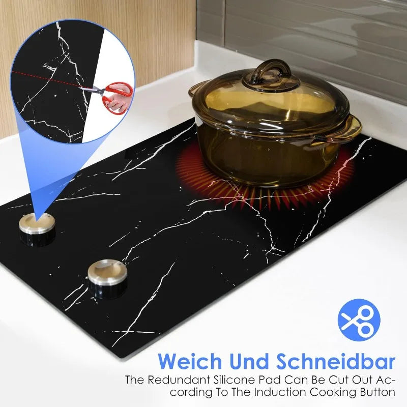 Large Induction Hob Covers Protector Mat Magnetic Silicone Scratch  Stove Cover Heat Resistant Electric Cooker Kitchen Washable