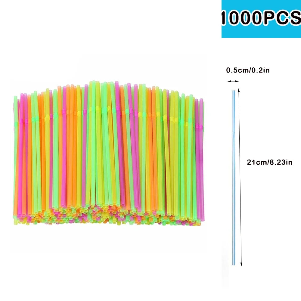 50-3000PCS Multicolor Drinking Straws Bar Party plastique Beverage Straw Kunststof Straws Wedding Kitchen Straws Wholesale