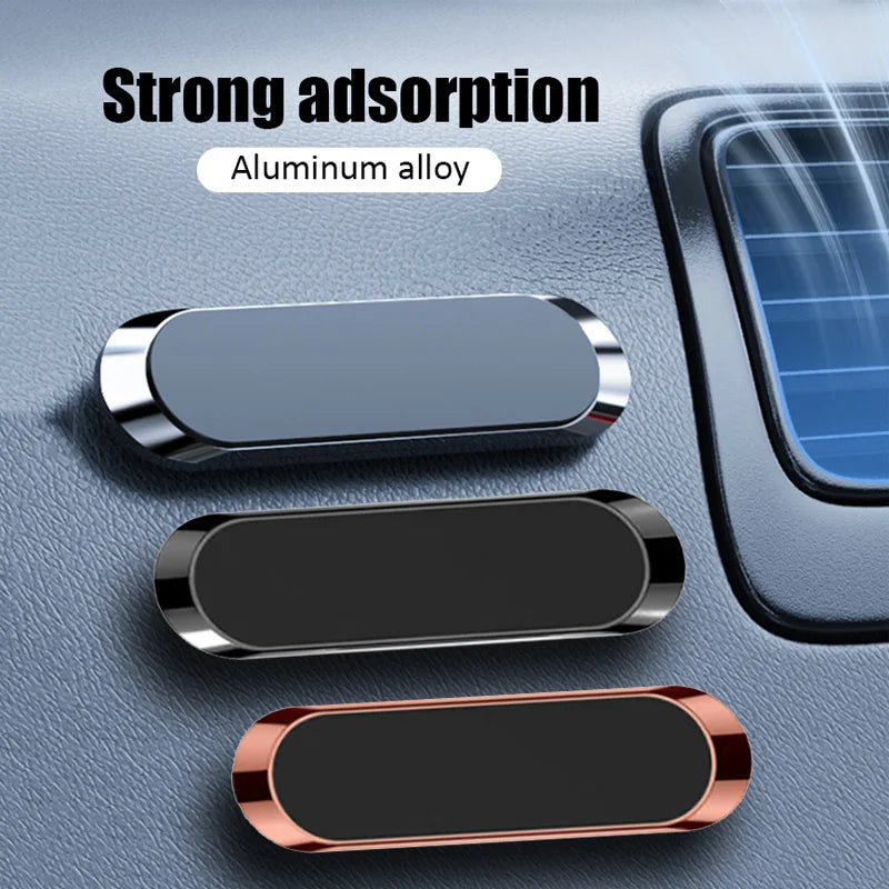 Magnetic Car Phone Holder Dashboard Mini Strip Shape Stand For iPhone Samsung Huawei Metal Magnet GPS Car Mount Car Phone Holder
