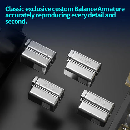 CCA Hydro IEM Headphone Hybrid Driver In Ear HiFi Wired Earbuds Tuning Switches Noise Isolation Headset With Detachable Cable