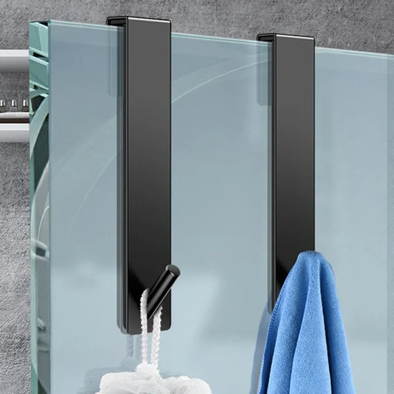 No Drill Stainless Steel Door Hook Rustproof Bath Hook Detachable Space Saving Closet Removable Hanger Towel Coat Bath Kitchen