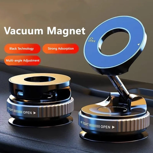 Strong Magnetic Phone Holder Foldable Design 360° Adjustable Vacuum Car Mount For Cell Phone For iphone Live Streaming