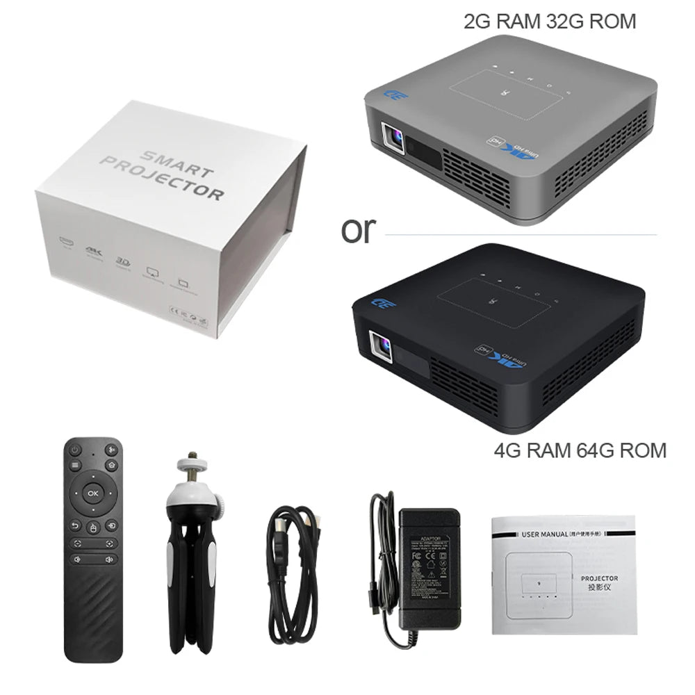 VIVICINE P15 Pro Native 1080P DLP Projector Android 9.0 4K Auto Focus 600ANSI 3D Portable Mini