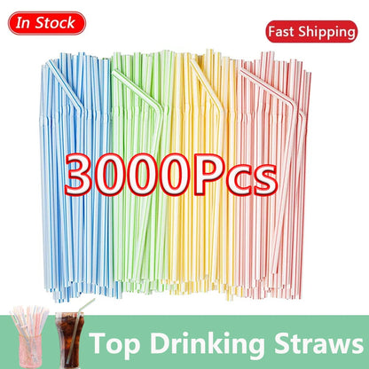 50/3000Pcs Multicolor rietjes Drinking Straws Milk Tea Bar Party Wedding Kitchen Home Accessories Black Beverage Straw Wholesale