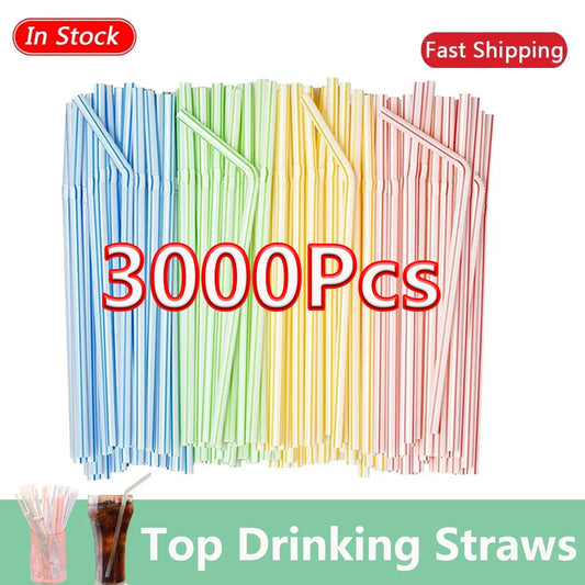50/3000Pcs Multicolor rietjes Drinking Straws Milk Tea Bar Party Wedding Kitchen Home Accessories Black Beverage Straw Wholesale