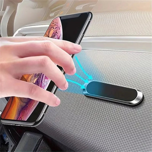 Magnetic Car Phone Holder Dashboard Mini Strip Shape Stand For iPhone Samsung Huawei Metal Magnet GPS Car Mount Car Phone Holder