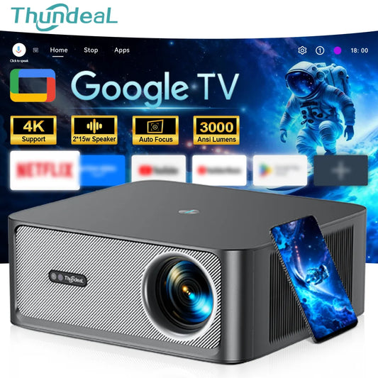 ThundeaL TD98Pro Official Licensed Google Android TV ATV GTV 4K Full HD Projector TD98 Pro Home Cinema WiFi 3D Beam Projector