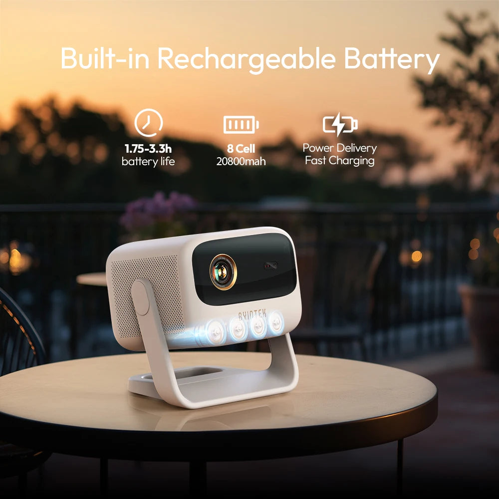 BYINTEK U90 Projector 4K Full HD1080P Cinema Android 11.0 WiFi Mini Portable 1080P Home Theater Video DLP Projector with Battery