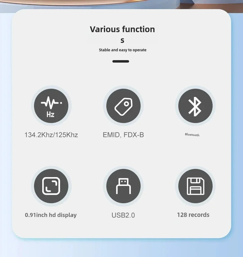 Rechargeable 134.2KHz Animal Microchip RFID Reader PT160 Handheld Digital ID Pet Chip Scanner For Pet Dog Cat Management