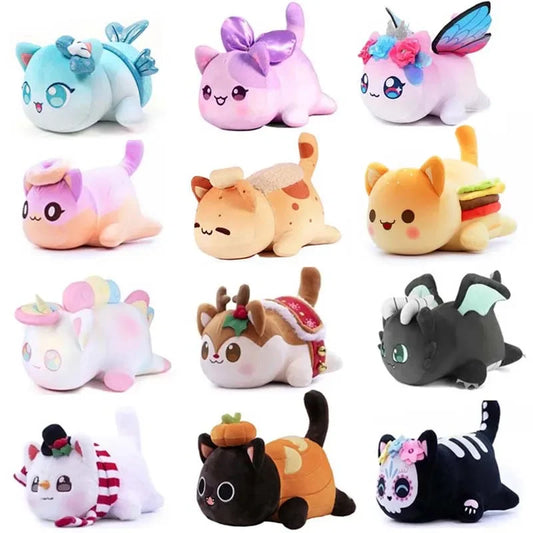 Plush Meemeows Food Cat Toy Cute Cola Fries Donut Shaped Stuffed Dolls Sleeping Pillow Christmas Gift Idea for Cat Lovers