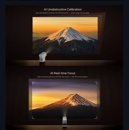 Wanbo Cube 2 Pro 4K Protable Native 1080P Projector 500ANSI Android TV 11.0 ToF Laser Radar Real Time Focus 3 Colors Available