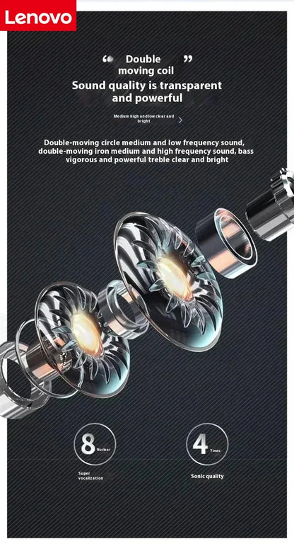 Lenovo Mini Wireless Bluetooth Earbuds Hi-Fi Sound Quality Noise-Cancelling Earbuds Sports Earphones for iOS and Android Systems