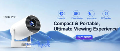 Projector HY300 Pro 8K Android 14 Dual Wifi6 290ANSI Allwinner H726 BT5.4 1080P 1280*720P Home Cinema Outdoor Projetor