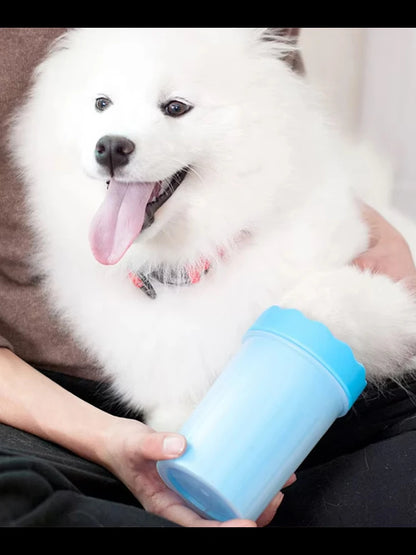 1Pc Pet Plastic Foot Wash Cup S L XL Large size silicone brush Dog cat clean foot mud removable cleaning Foot