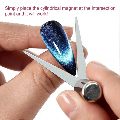 1/2pcs V Shaped French Cat Eye Magnet Large/Small V-Tip Strong Cylindrical Magnet Set Cat Eye Highligh French Effect Magnet Tool