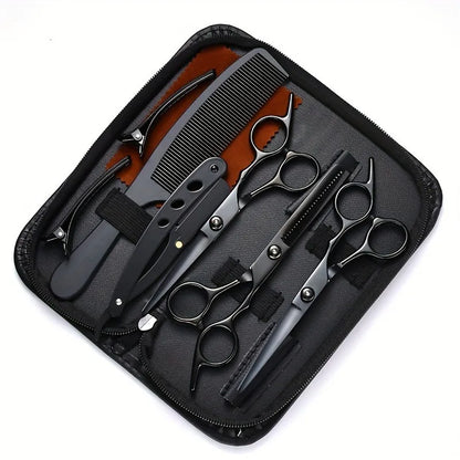 Stainless Steel Hair Scissors Set - Professional Thinning & Texturing Shears, Layered Hair Cutting Tools for Home Barber Kit