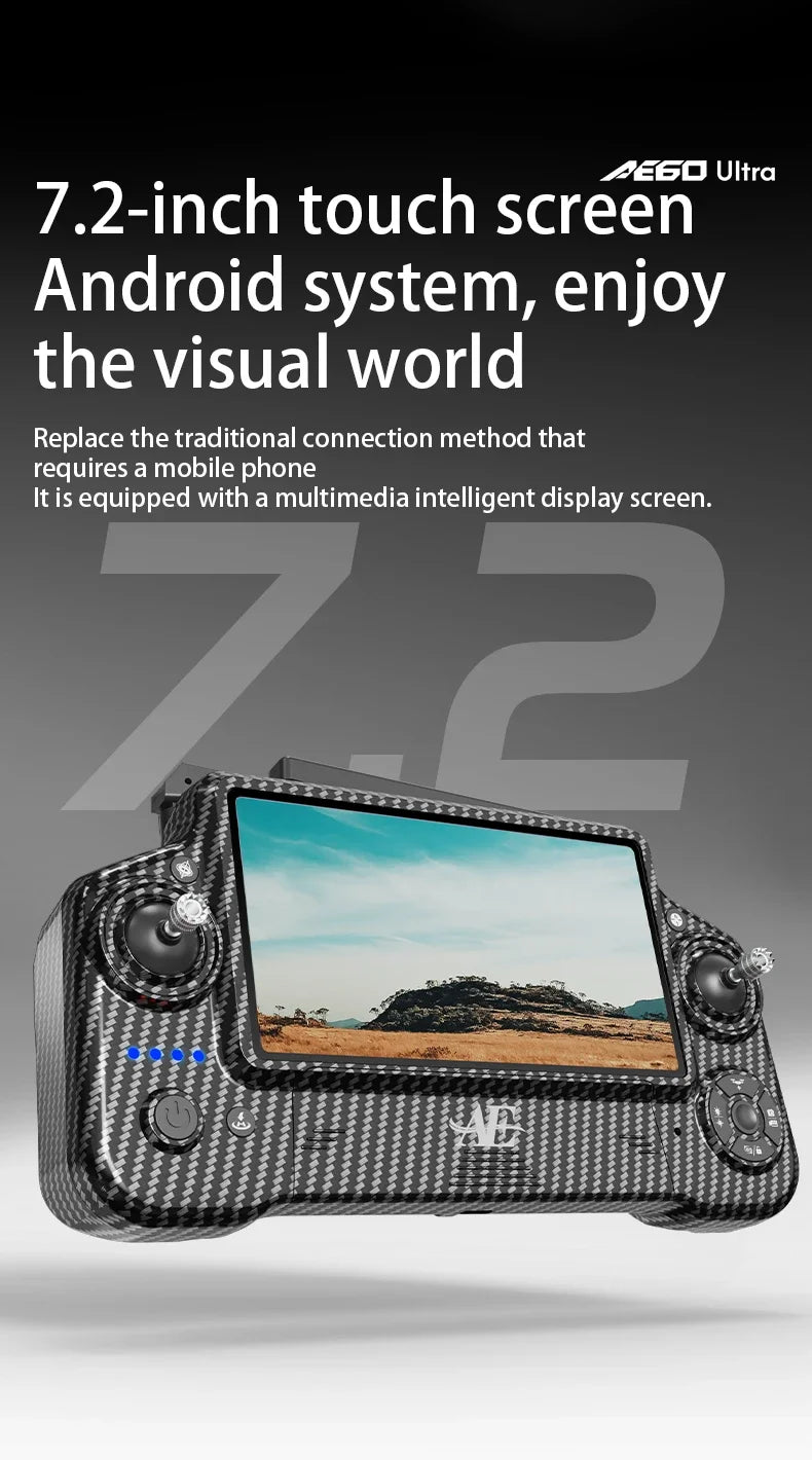 AE60 Can Airdrop Drone With 7.2 inch Screen 3-axis Gimbal Professional 4K HD Camera Laser Obstacle Avoidance Brushless Dron Toy