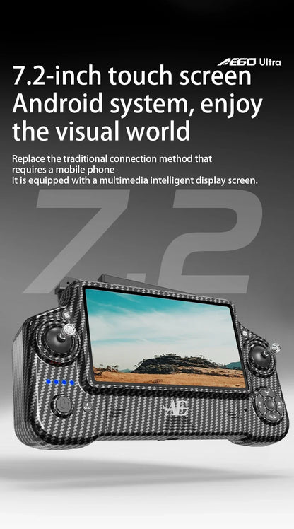 AE60 Can Airdrop Drone With 7.2 inch Screen 3-axis Gimbal Professional 4K HD Camera Laser Obstacle Avoidance Brushless Dron Toy