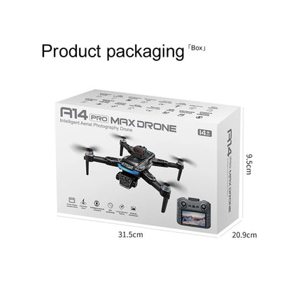 2026 A14 Pro Max Gps Drone Brushless Screen Control Obstacle Avoidance Optical Flow Intelligent Remote Control Aircraft 10000m