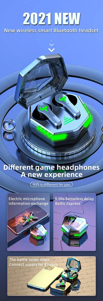 XIKCUC N35 Digital display Tws Audifonos Auriculares Bluetooth Wireless Headphones Earbuds Gaming In-Ear Earphones