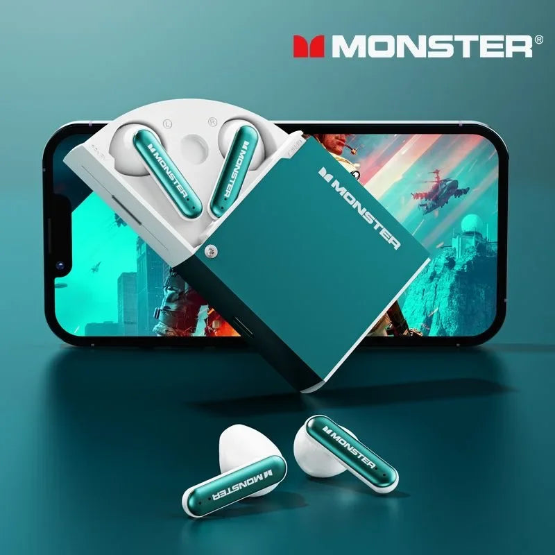 Monster Airmars XKT17 TWS Wireless Earbuds Gaming In-ear Headphones ENC Earphones Auriculares Low Latency Blue Tooth Headset