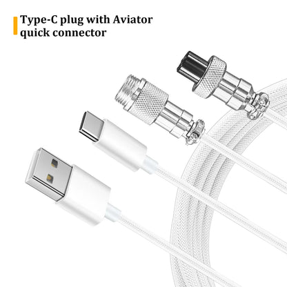 USB Type C Mechanical Keyboard Spring Coiled Cable Hardware Linker Usb Aviation Mechanical Cable Spiral Gaming Usb Keyboard Wire