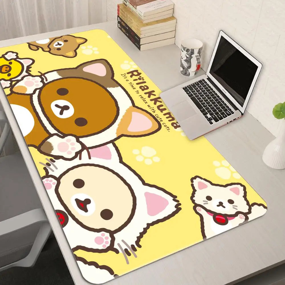XXL Cartoon Pink Mouse Pad Anime Kawaii Keyboard Rug Laptop Cute Gaming Soft Mousepad Computer HD Desk Mat
