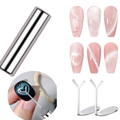 1/2/3/4pcs Y-Shaped Heart Cat Eye Gel Magnet Set Love Heart Magnet Magnetic Nail Stick For Gel Nail Polish DIY Manicure Tool 69S