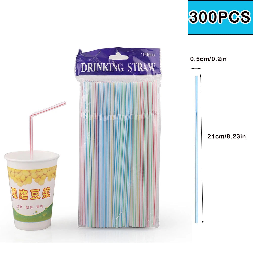 50-6000Pcs Colorful Drinking Kunststof Straw for Milk Tea Bar Party Rietjes Drinking Wedding Kitchen Beverage Straws Wholesale