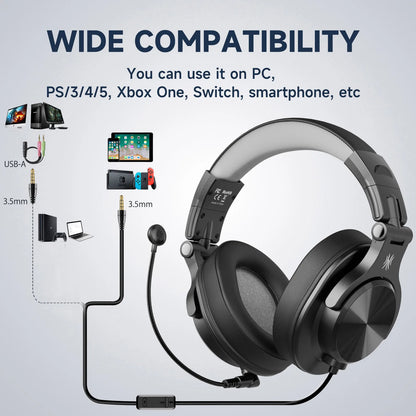 Oneodio A71D Computer Gaming Headset With Detachable Microphone Wired Over Ear Call Center Headphones For PC Skype Office Gamer