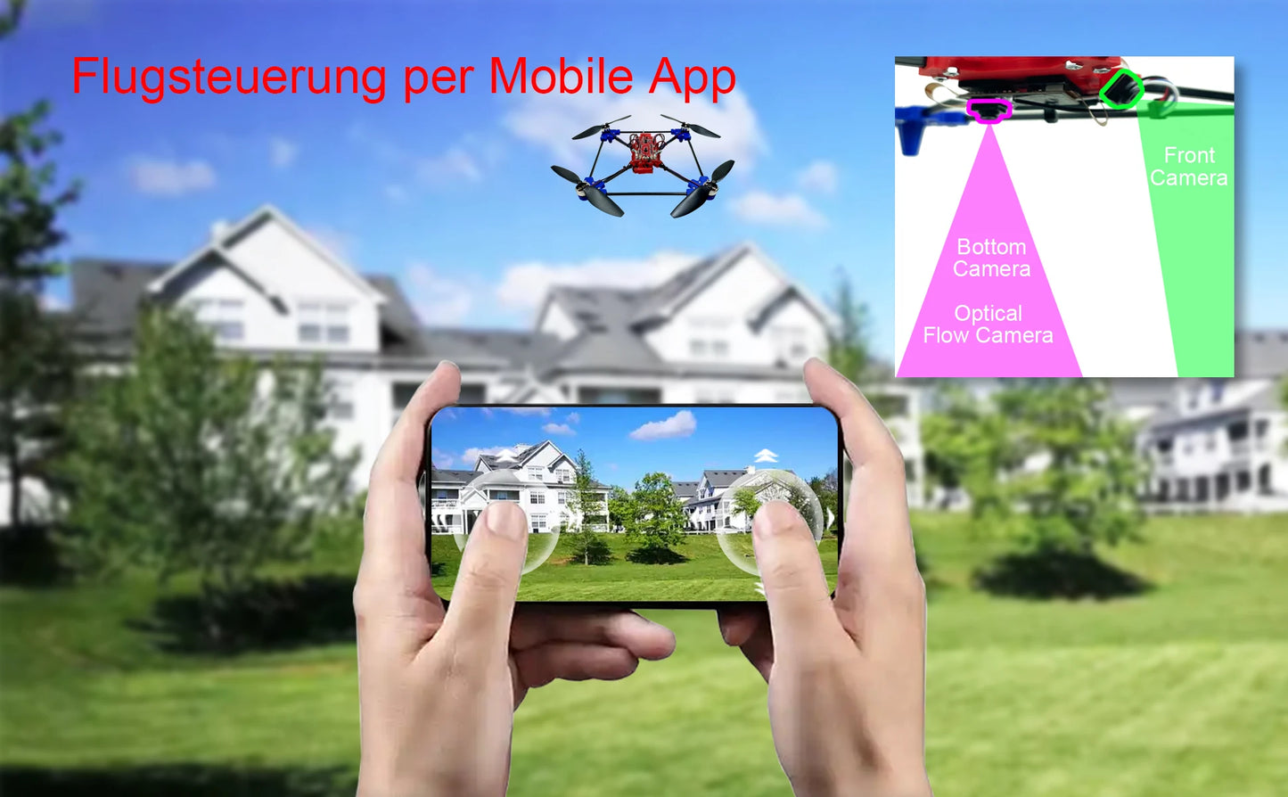 Quadrotor drone DIY kit: A unique STEM project with brushless motor, optical flow floating, one-click Start and