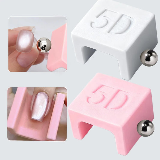 5D U-shaped Automatic Cat Eye Nail Magnet with Magnetic Ball for Suction Cat Eye Glass Bead French Magnet Gel Nail Polish Tools&