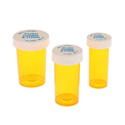 5Pcs Plastic Medicine Pill Bottles With Child Resistant Caps Medicine Containers Travel Pill Vials - 6/8/13/16/20/30/40/60 Dram