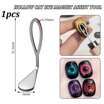 New Black Hole Cat Eye&Hollow Cat Eye Magnet Set Olive-Shape Magnet Stick For 5D Hollow Circle Design Nail Polish Manicure Tool