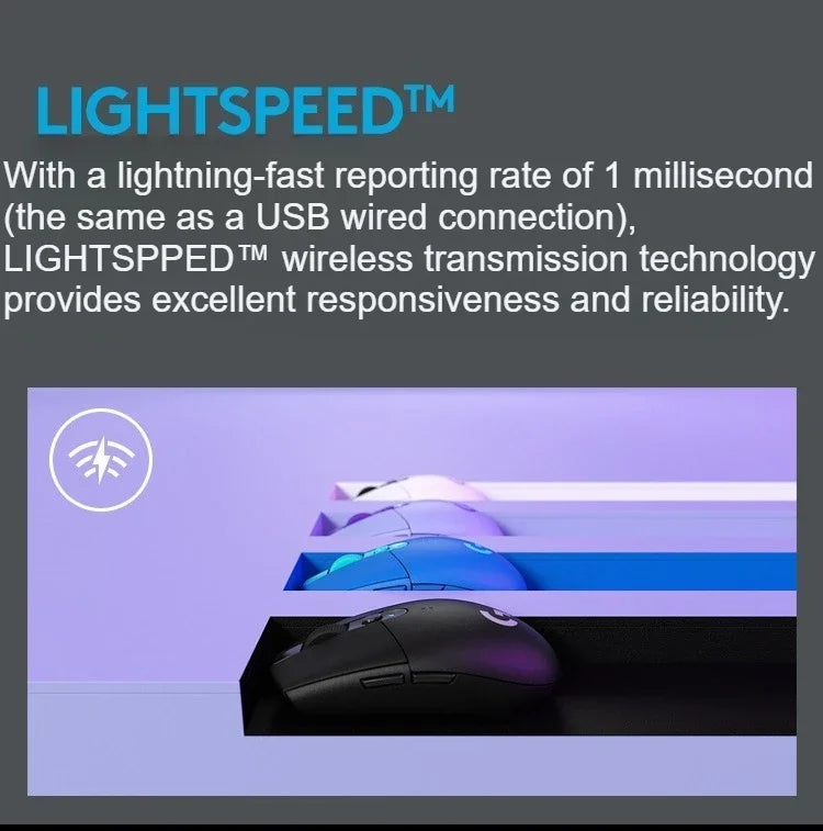 Logitech G304 Lightspeed Wireless Gaming Mouse 12000DPI HERO Sensor 6 Programmable Buttons Lightweight for Daily Office Games