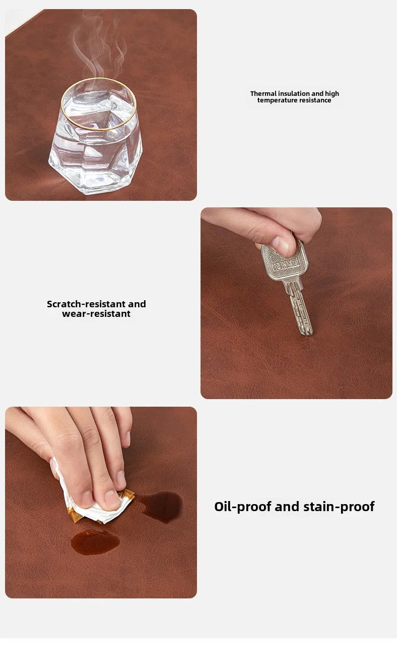 Desk Pad Waterproof PU Mouse Pad Desk Mat Protective Cover Large Mousepad Computer Laptop Non-slip Easy To Clean Keyboard Mats