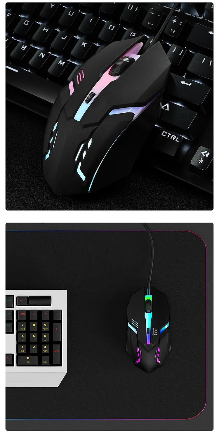 Latest high-quality ergonomic gaming mouse, suitable for desktop and laptop computers, 4-button USB RGB backlit mouse